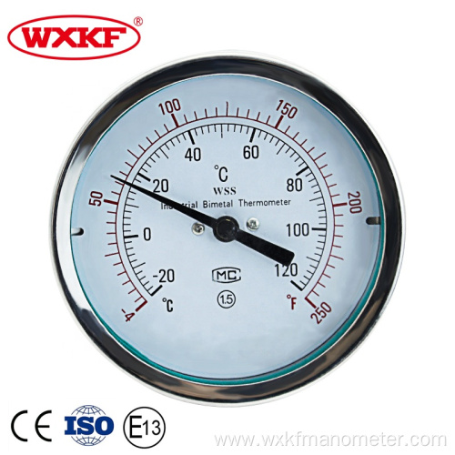 gauge stainless steel bimetallic thermometer